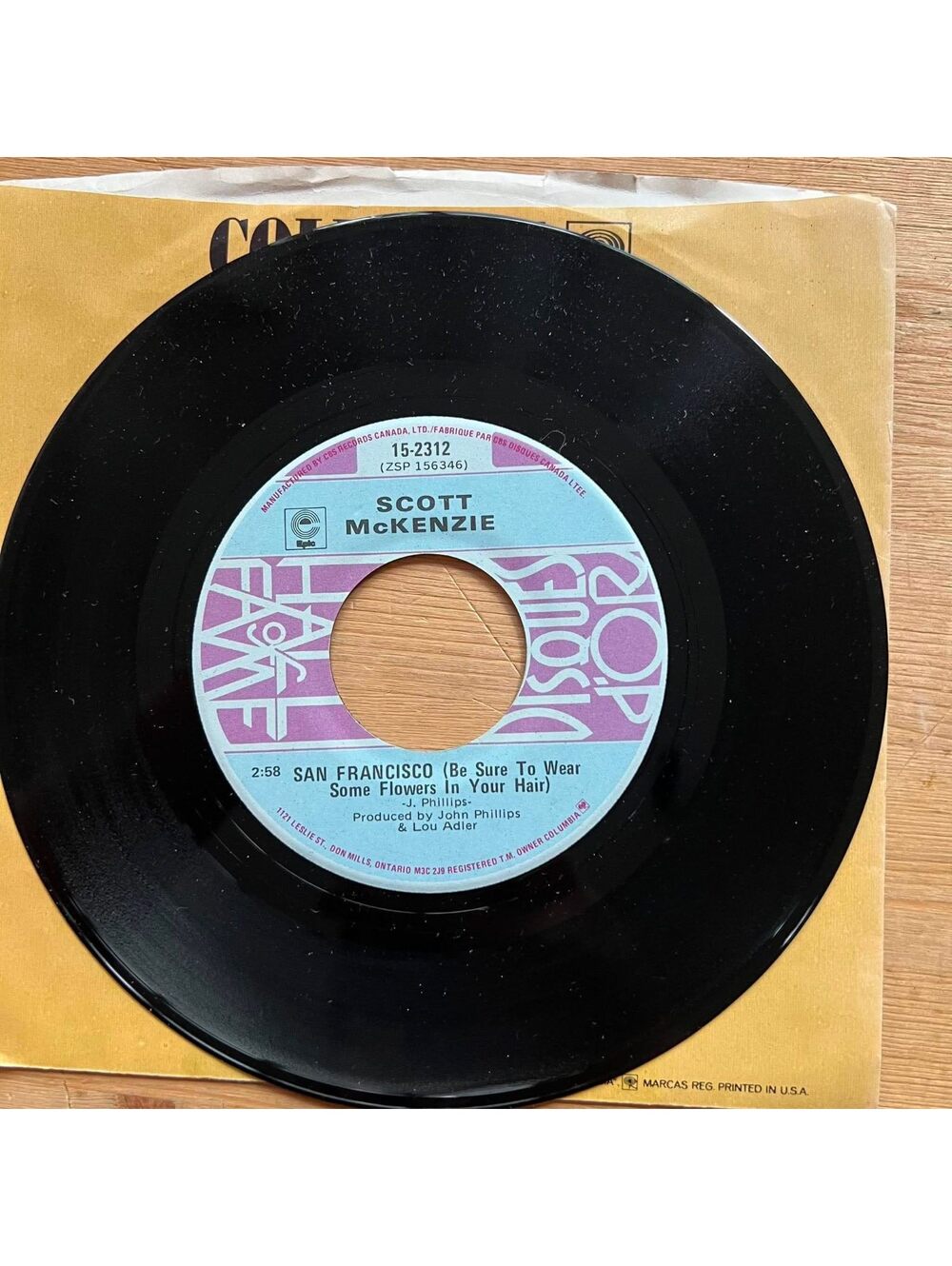Scott McKenzie - San Francisco/Like and Old Movie 45rpm VG+ R90